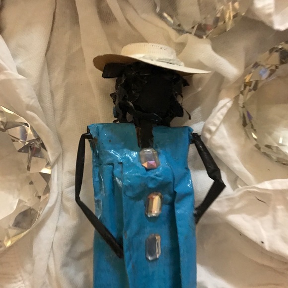 Exclusive Unique Handmade One of Kind Home Decor Bohemian Paper Collectible Doll - Picture 7 of 16